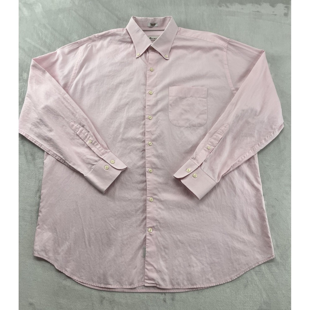 Peter Millar Shirt Men Extra Large Pink Crown Finish Breathable Button Up Preppy